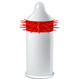 Hot Red EGZO Spiked Condom Toy - Soft
