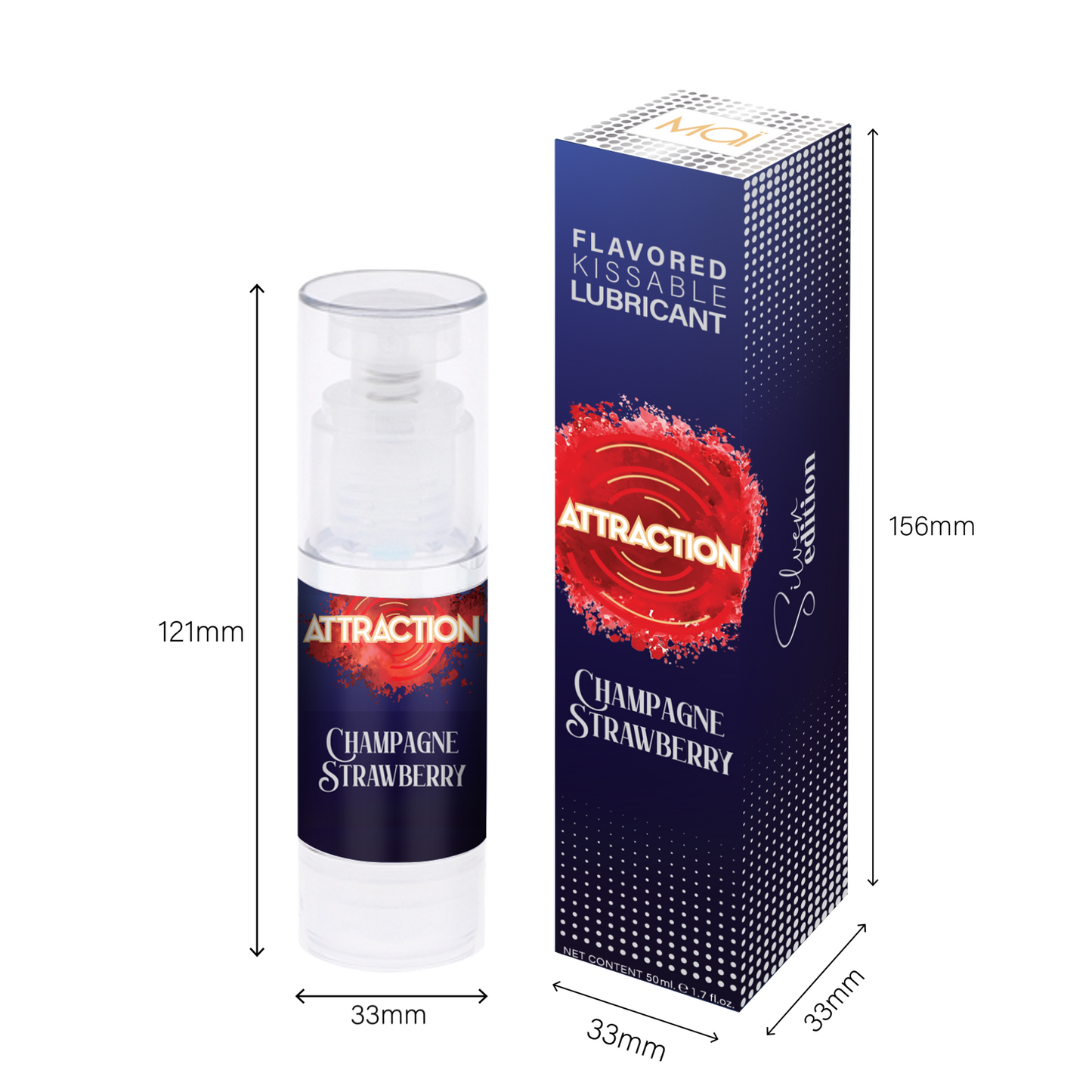 Lubricant attraction champagne strawberry 50ml