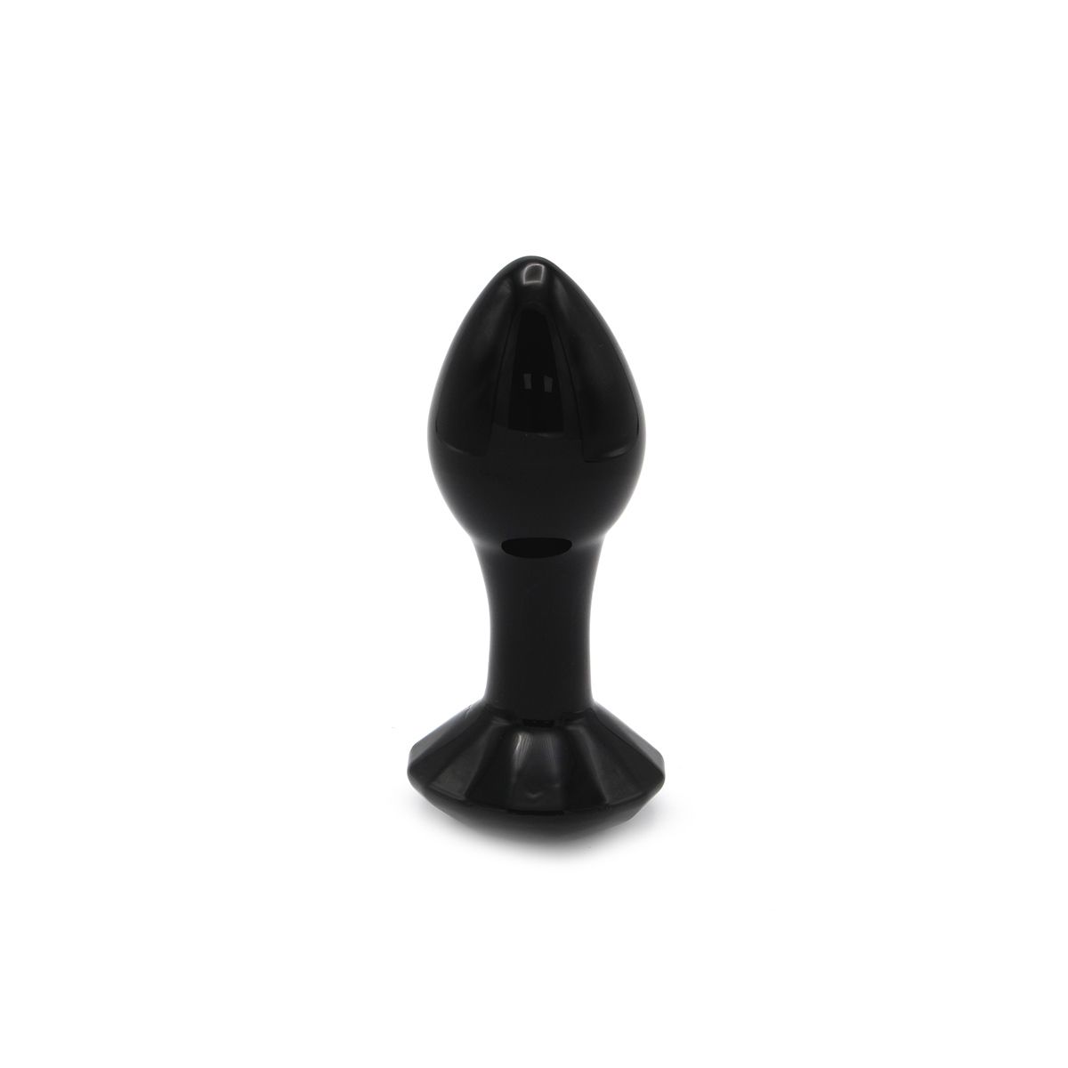 Glass Plug Crystal Gem Black