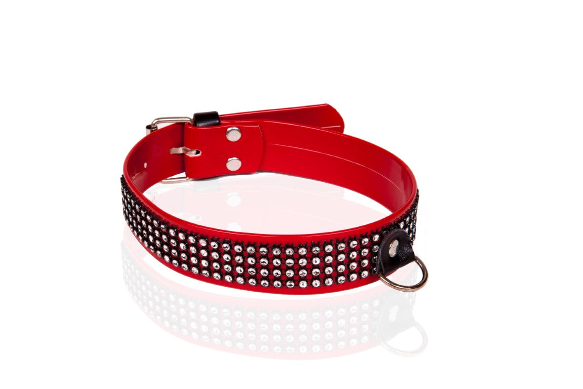 Collar with crystals for her wide version Vegan Collection