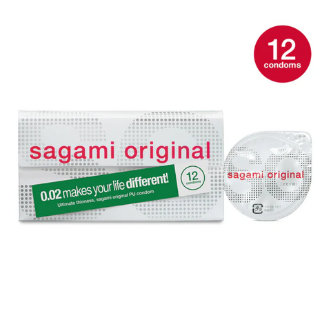 Sagami 0.02 mm Ultra thin latex-free (Polyurethane) condoms 12pc