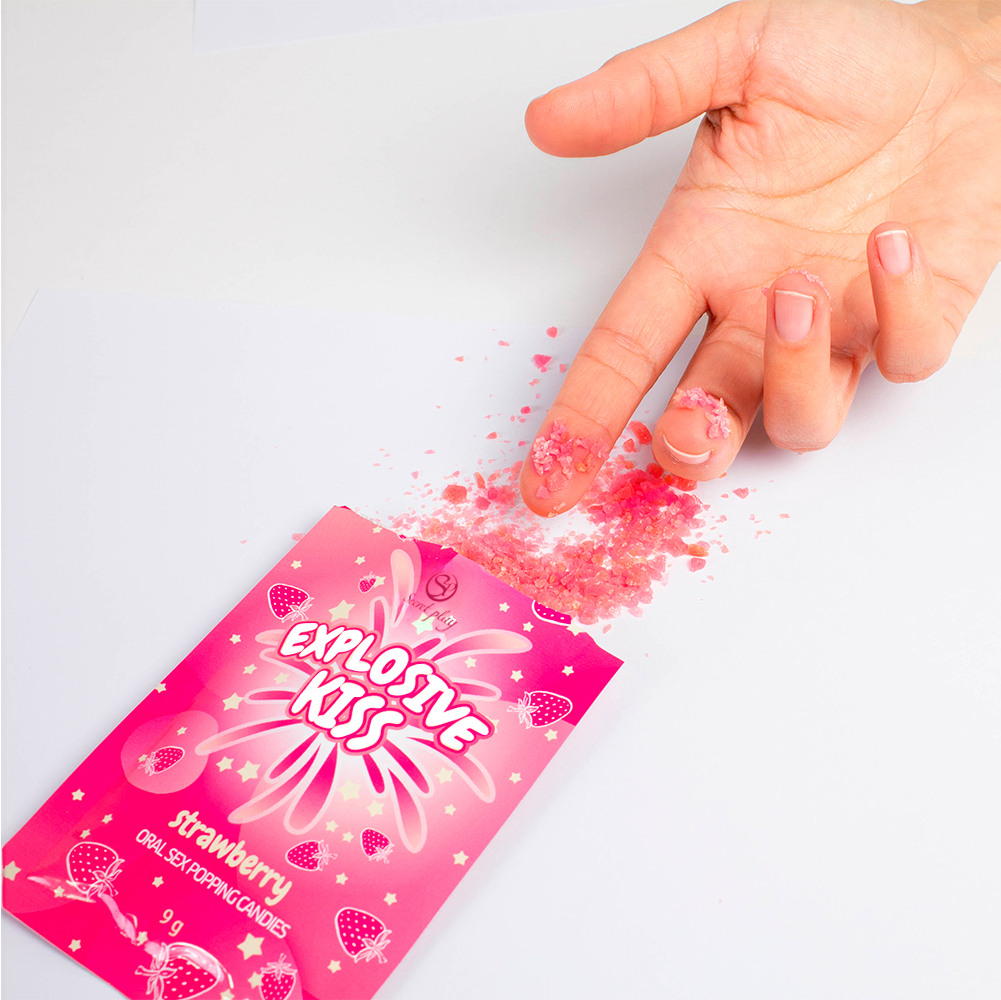 Explosive Kiss Strawberry Popping Candies 9g