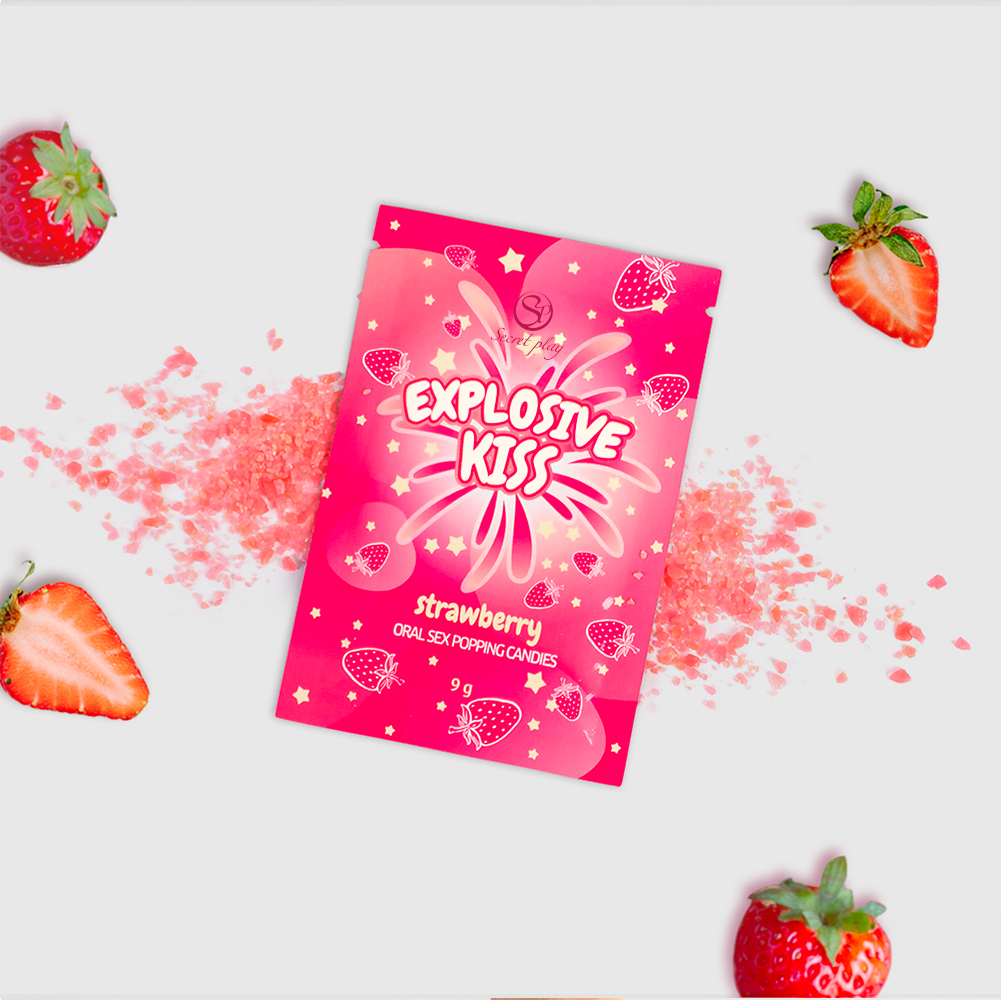 Explosive Kiss Strawberry Popping Candies 9g