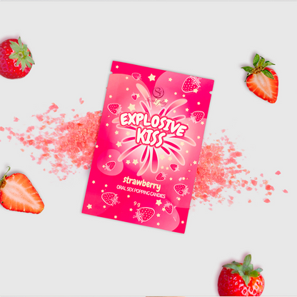 Explosive Kiss Strawberry Popping Candies 9g