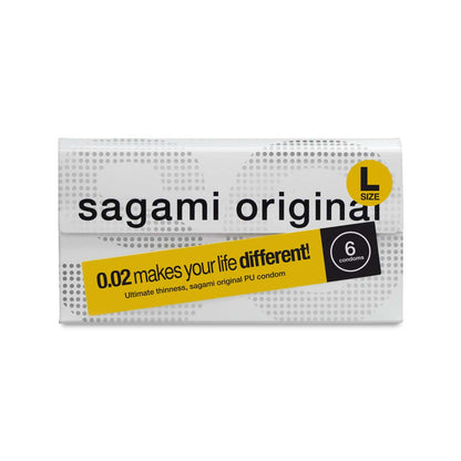 Sagami 0.02 L-size Ultra thin latex-free (Polyurethane) condoms 6-pack