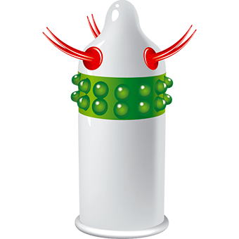 Uncle Bob Egzo Spiked Condom Toy - Medium