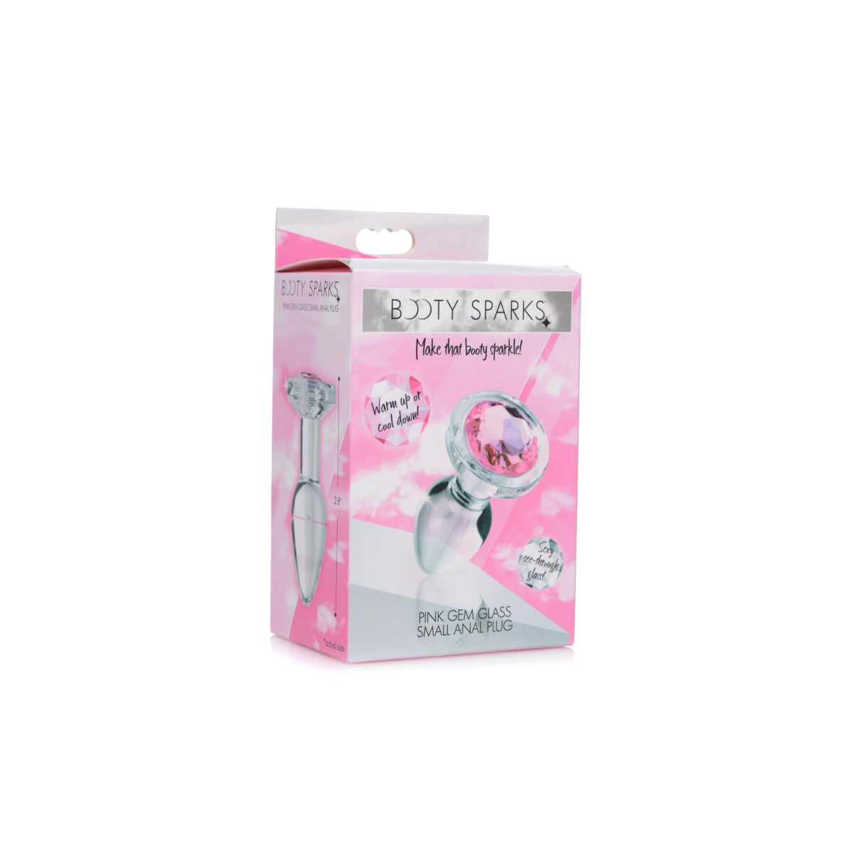 Pink Gem Glass Anal Plug - Small