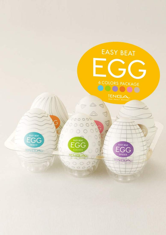 Tenga Easy Beat EGG 6-Color Package Variety Mens Portable Pleasure Device 6-Pac