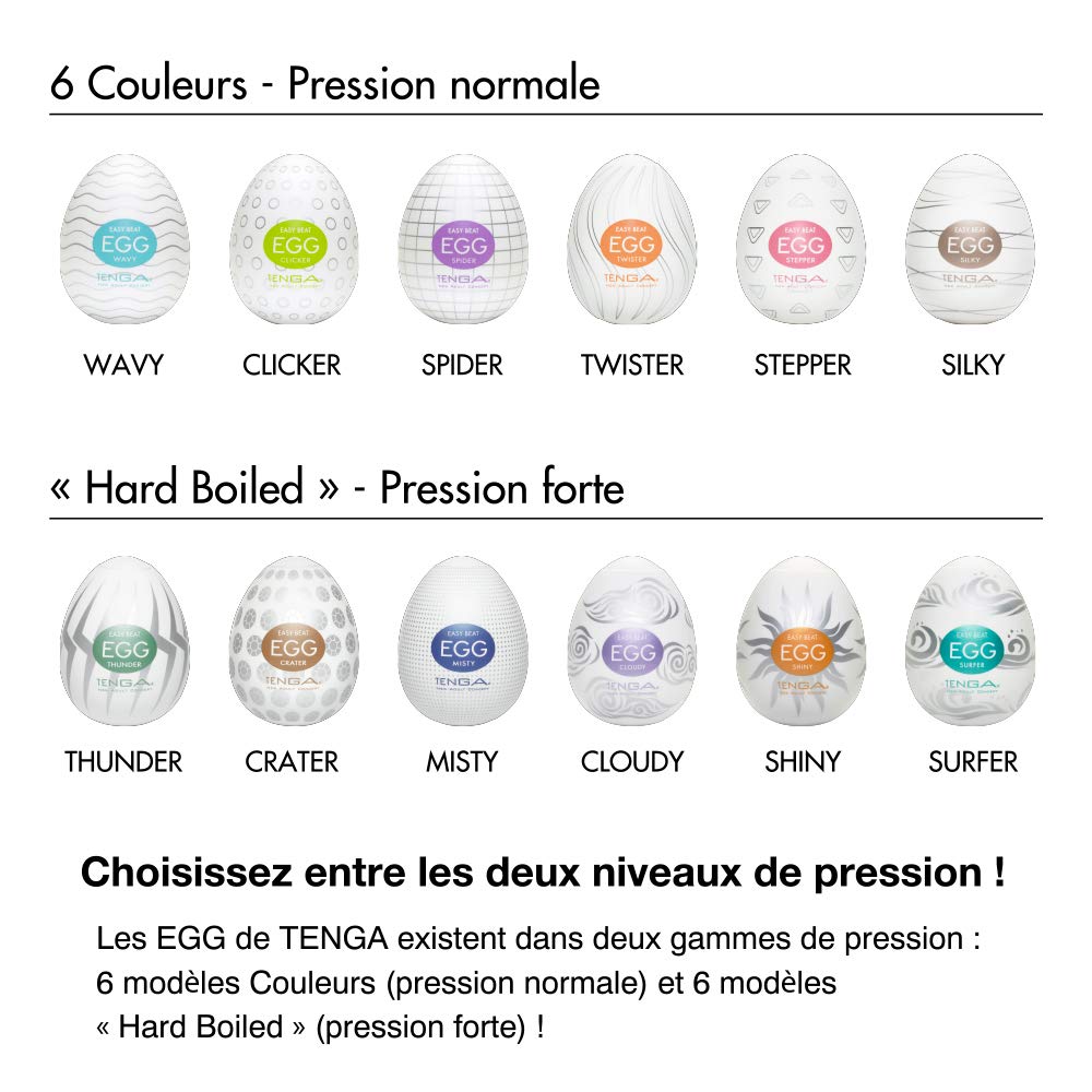 Tenga Easy Beat EGG 6-Color Package Variety Mens Portable Pleasure Device 6-Pac