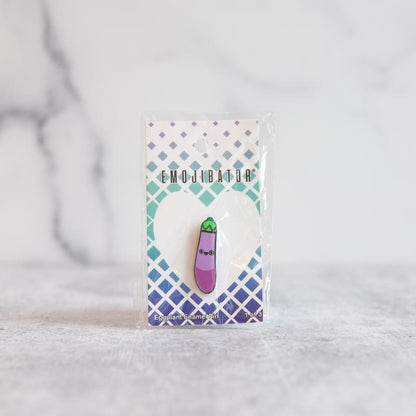 Adorable Eggplant Pin - Emojibator