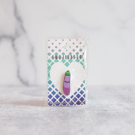 Adorable Eggplant Pin - Emojibator