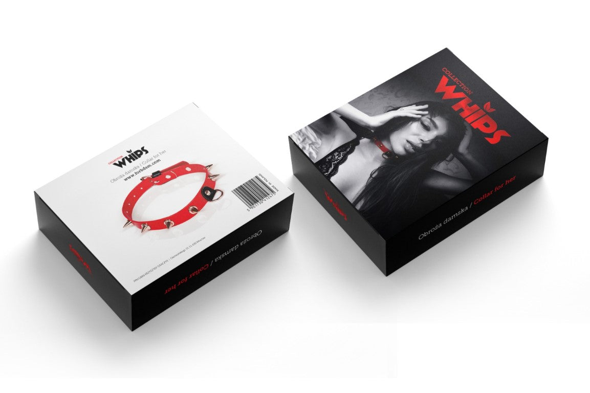 Collar with spikes for her Red Vegan Collection