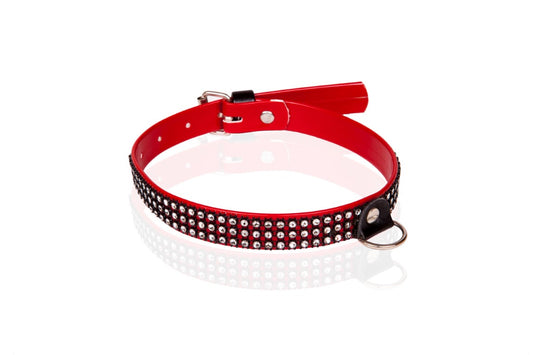 Collar with crystals for her Red Vegan Collection