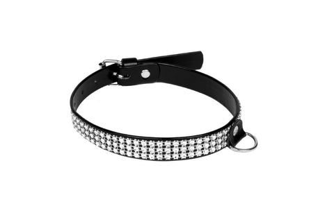 Collar with crystals for her Black Vegan Collection