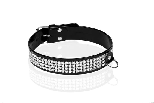 Collar with crystals for her wide version Vegan Collection