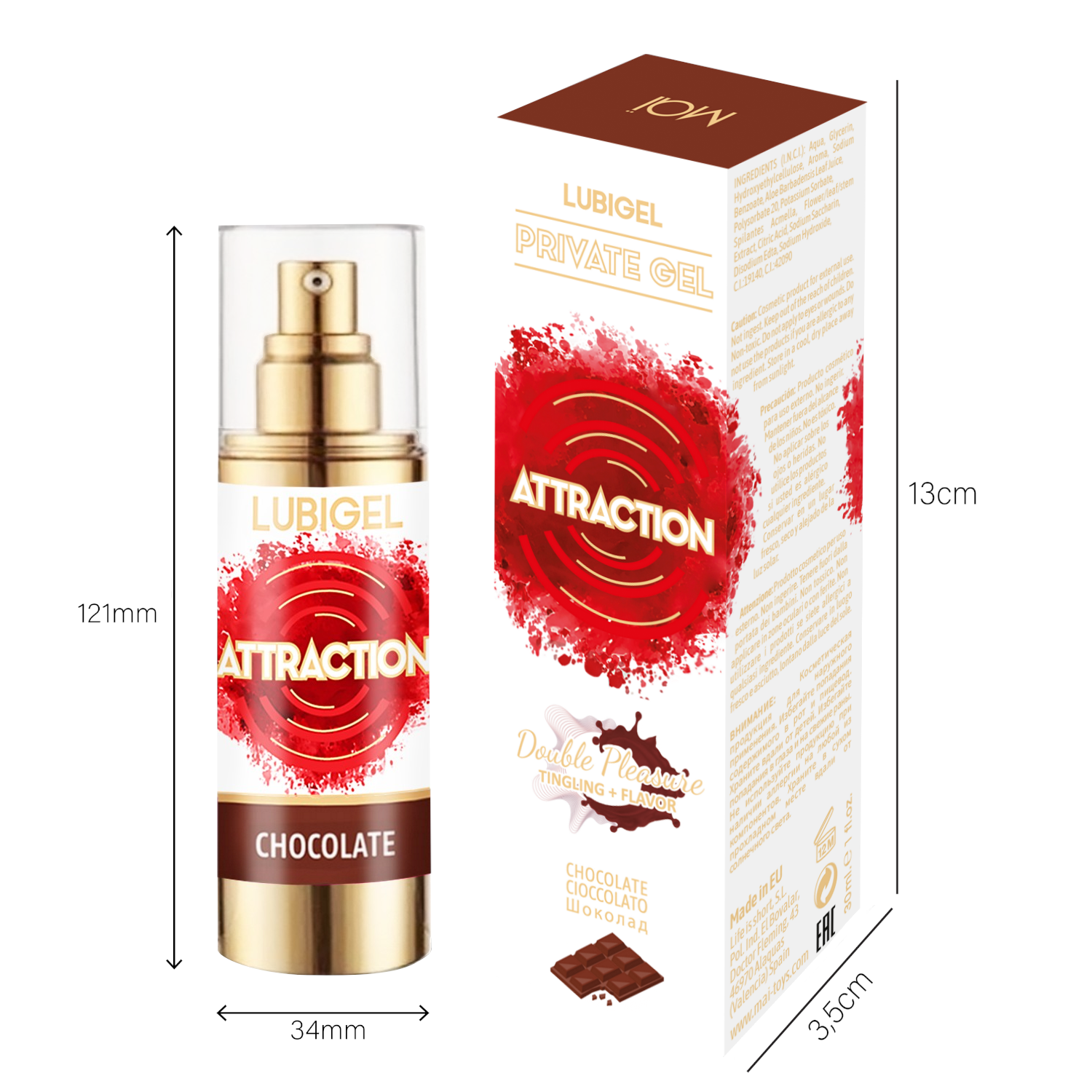 Lubigel intimate gel with Liquid vibrator effect chocolate 30ml