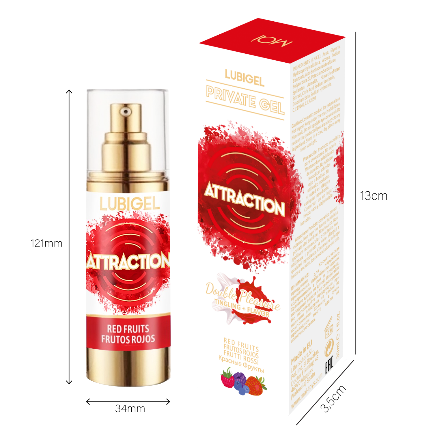 Lubigel intimate gel with Liquid vibrator effect red fruits 30ml