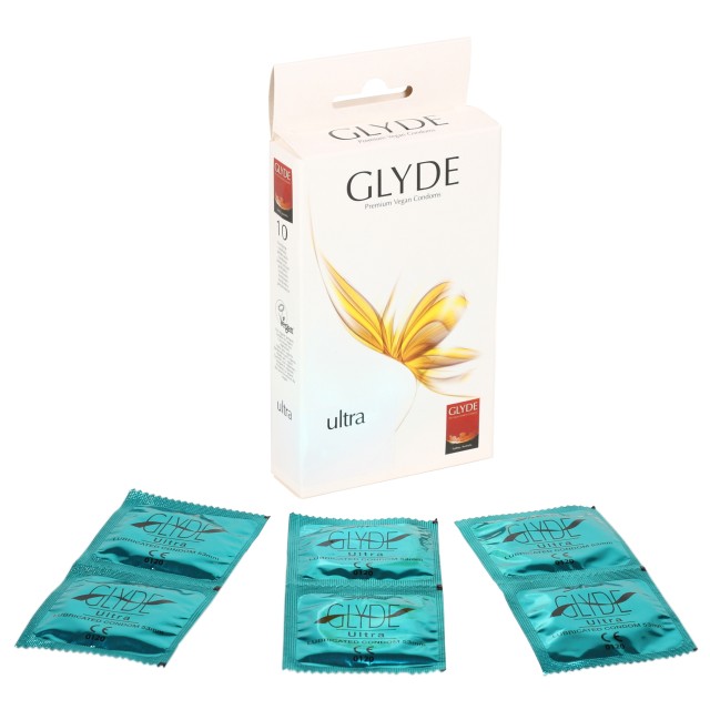 10 Glyde Vegan Latex Condoms - 53mm