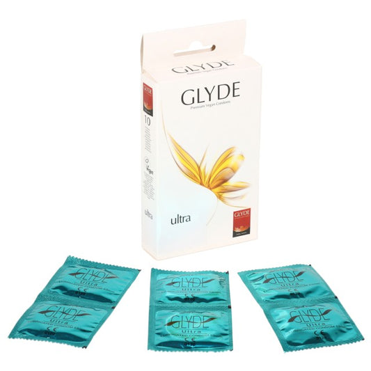 10 Glyde Vegan Latex Condoms - 53mm
