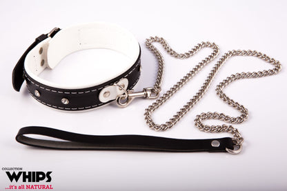 Collar with leash for her White Collection