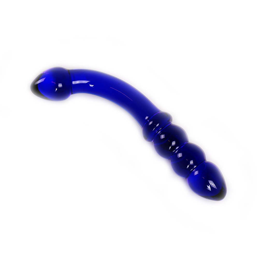 Curved glass dildo