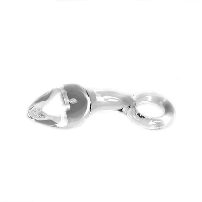 Glass butt plug with O-ring clear
