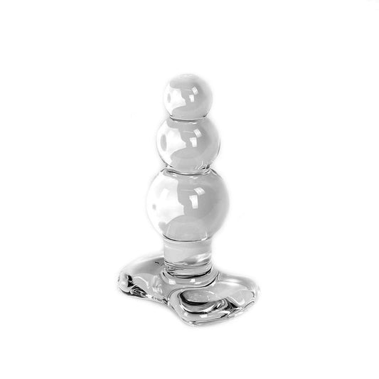 GLASS DILDO CLEAR BUTT PLUG BALLS