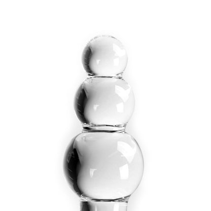GLASS DILDO CLEAR BUTT PLUG BALLS