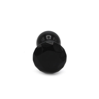 Glass Plug Crystal Gem Black
