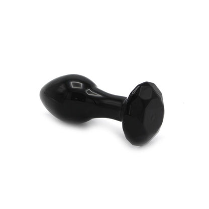 Glass Plug Crystal Gem Black