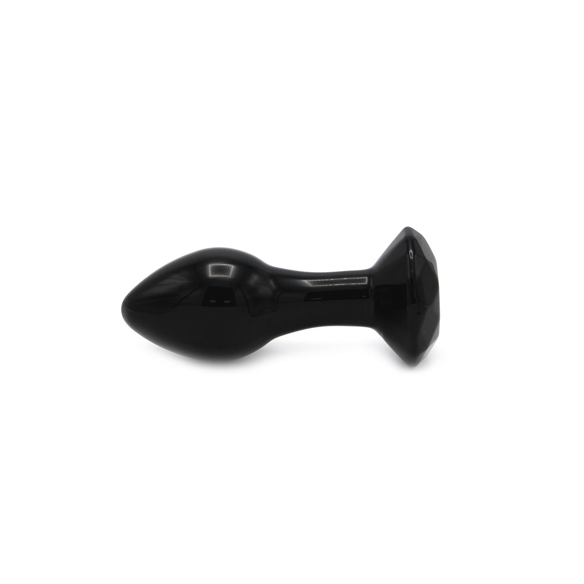 Glass Plug Crystal Gem Black