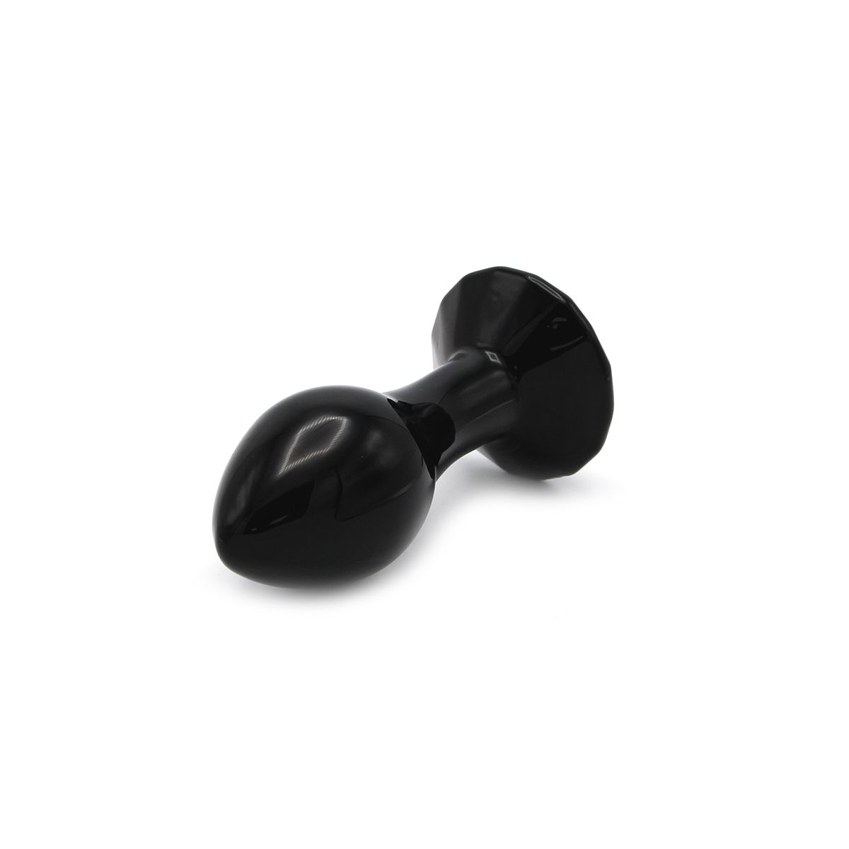 Glass Plug Crystal Gem Black
