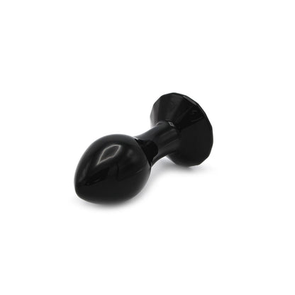 Glass Plug Crystal Gem Black