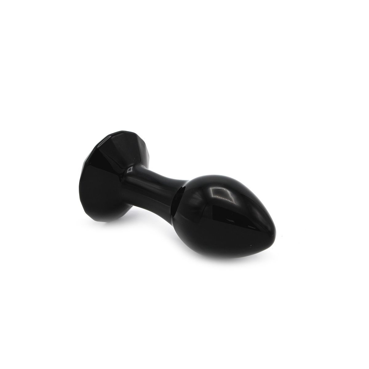 Glass Plug Crystal Gem Black