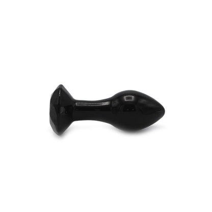 Glass Plug Crystal Gem Black