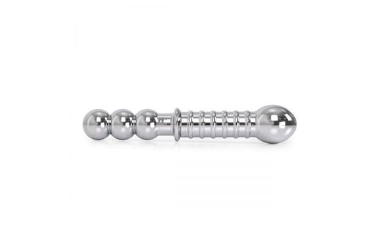 Ribbed Double-ended Steel Dildo