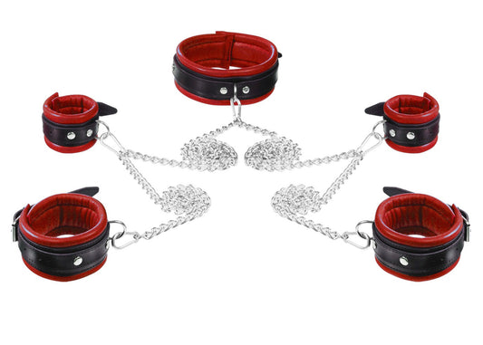 Leather Bondage Set Red