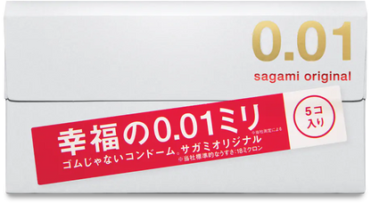 Sagami Original 0.01mm Polyurethane condoms 5pc pack